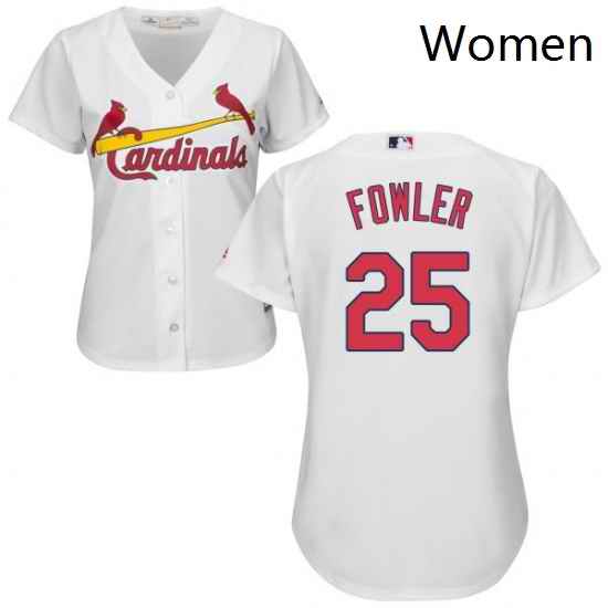 Womens Majestic St Louis Cardinals 25 Dexter Fowler Authentic White Home Cool Base MLB Jersey